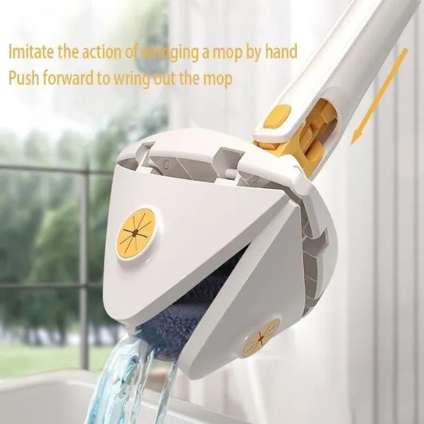 mop with a head that turns 360 degrees and a handle you can adjust