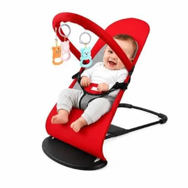 soft padded baby bouncing seat that folds away after playtime