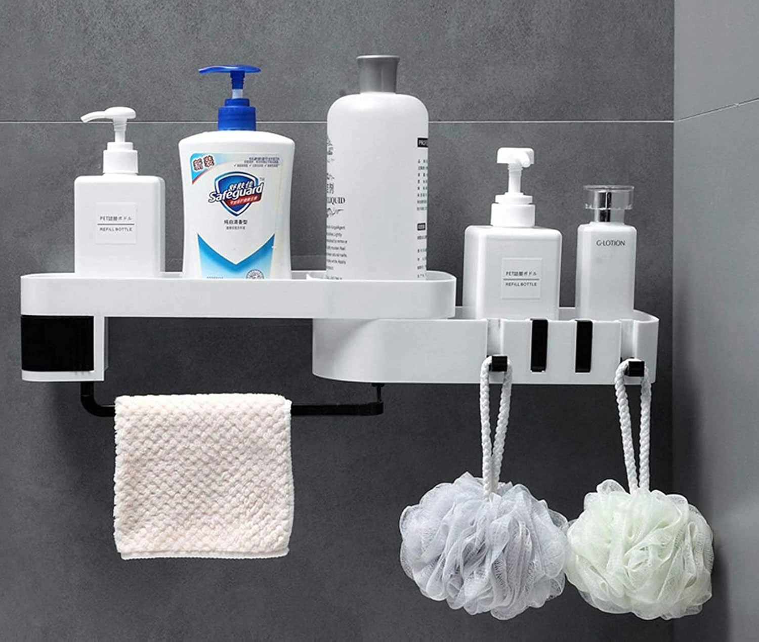 multi tier bathroom corner wall organizer shelf