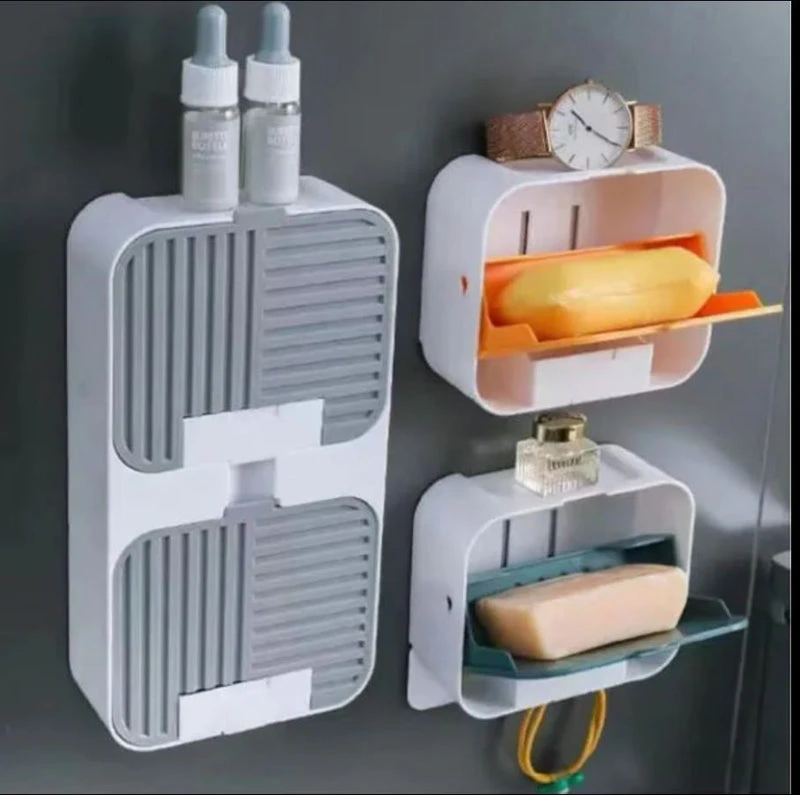 wall mounted flip cover soap box holder