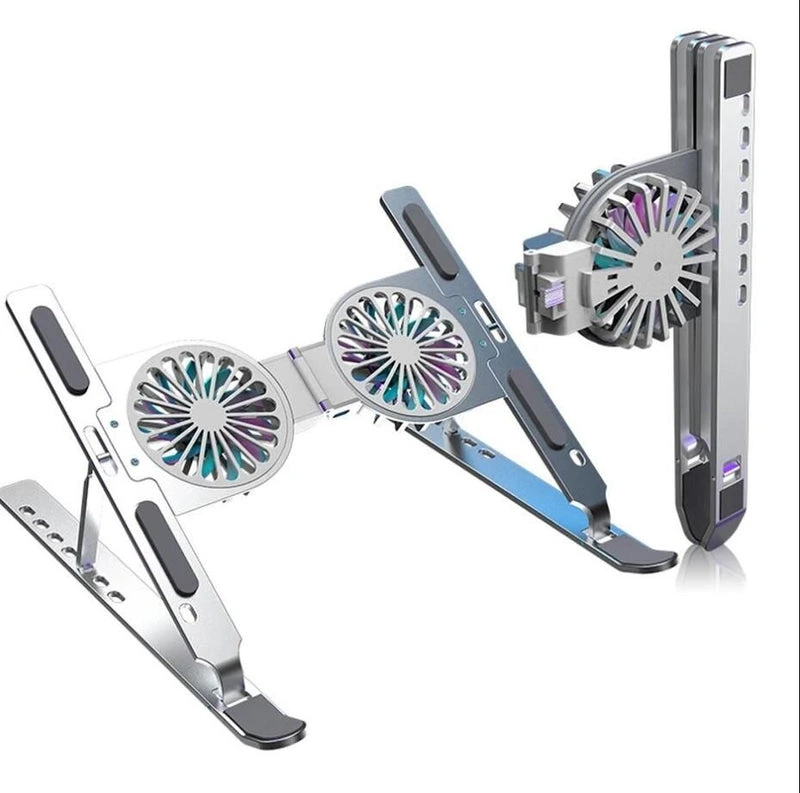portable foldable laptop stand with dual usb cooling fans