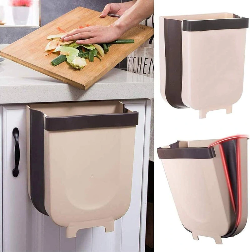 collapsible cabinet hanging kitchen trash bin