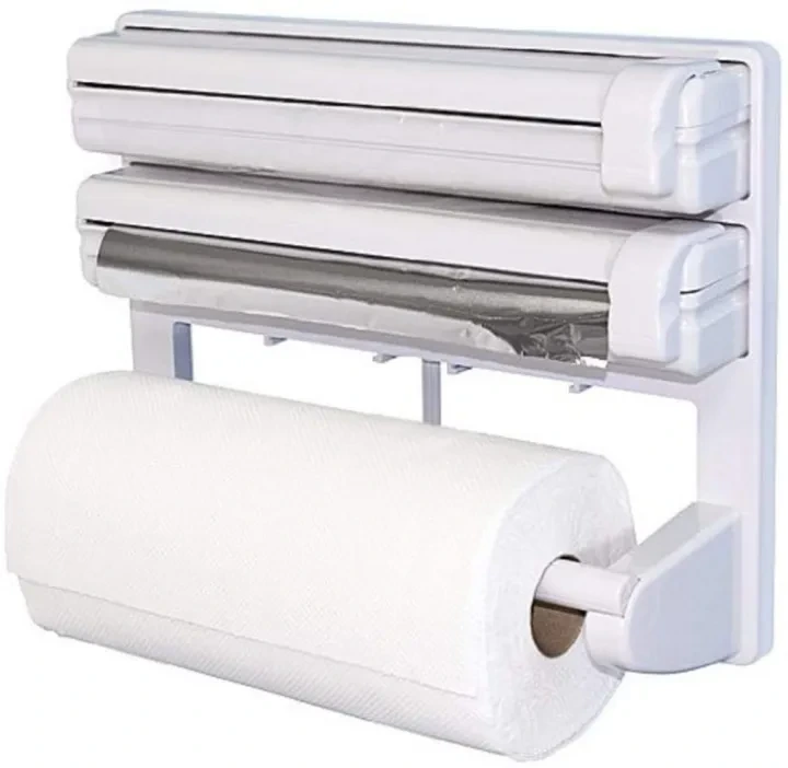 wall mounted triple kitchen paper towel foil dispenser