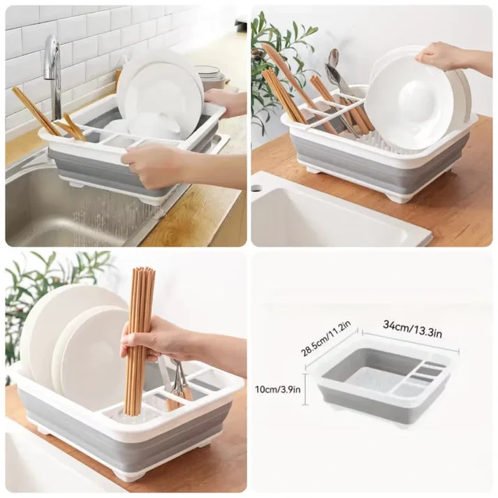 folding dish drainer with drip tray uae