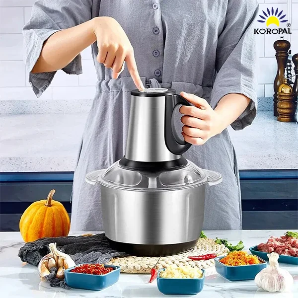 stainless steel chopper that cuts down prep time in the kitchen